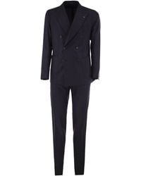 Tagliatore - Virgin Wool And Cashmere Stretch Double-Breasted Suit - Lyst