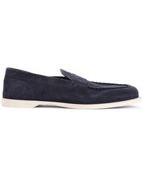John Lobb - Suede Leather Pace Oval Flexi Loafers - Lyst