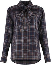 Saint Laurent - Check Pattern Shirt - Lyst