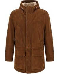 Brunello Cucinelli - Suede Parka - Lyst