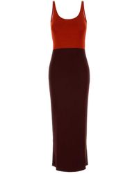 Fendi - Two-Tone Viscose Blend Long Dress - Lyst