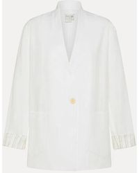 forte_forte - Viscose Cotton Twill Double Breasted Jacket - Lyst