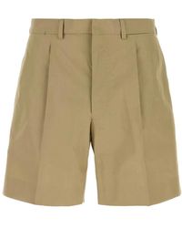 Prada - Khaki Poplin Bermuda Shorts - Lyst
