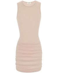 Saint Laurent - Stretch Tulle Short Dress - Lyst