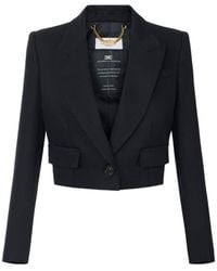Elisabetta Franchi - Wool Single-Breasted Jacket - Lyst