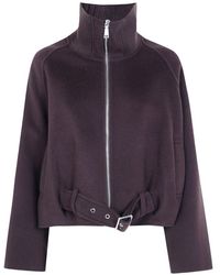 Seventy - Dark Polyester Coat - Lyst