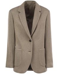 Brunello Cucinelli - Sparkling English Rib Cotton And Viscose Knitted Jacket With Monili - Lyst