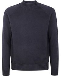Zanone - Stockinette Stitch Slim Fit Raglan Sleeved Mock Neck Sweater - Lyst