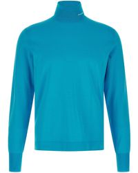 Prada - Logo Intarsia Turtleneck Sweater - Lyst