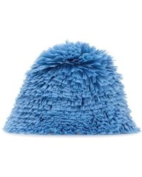 Prada - Embellished Raffia Bucket Hat - Lyst