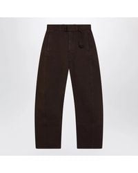 Lemaire - Cotton Trousers With Belt - Lyst