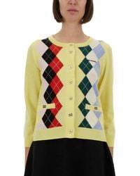 Ganni - Jacquard Cashmere Cardigan - Lyst