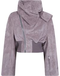 Rick Owens - "Scarf Flight" Leather Bomber Jacket - Lyst
