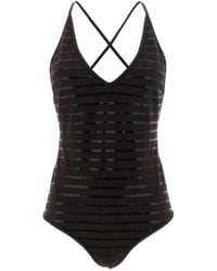 Brunello Cucinelli - 'Dazzling Stripes' One-Piece Swimsuit - Lyst