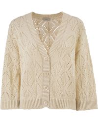 Peserico - Cotton Cord Cardigan With Sequins - Lyst