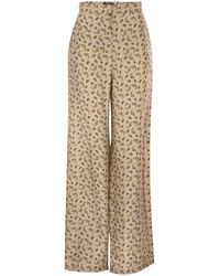 Max Mara - Maxmara Studio Mstfuxia – Silk Palazzo Trousers With Paisley Print - Lyst