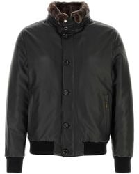Moorer - Leather Cleros Bomber Jacket - Lyst