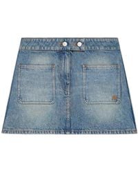 Courreges - "Signature" Denim Mini Skirt - Lyst