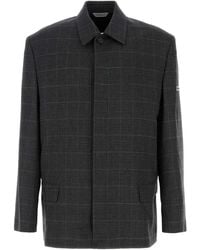 Balenciaga - Check Wool Jacket - Lyst