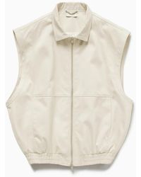 1989 STUDIO - Light Cream Gabardine Zip Up Vest - Lyst