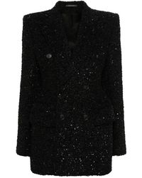 Balenciaga - Chic Tweed Button-Up Jacket - Lyst
