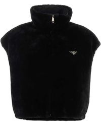 Prada - Logo Mock Collar Jacket - Lyst