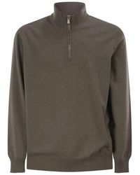 Brunello Cucinelli - Cashmere Turtleneck Sweater With Zipper - Lyst