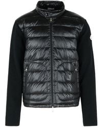 Moncler - Padded Wool Cardigan With Zip - Lyst