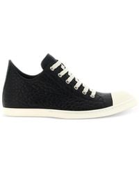 Rick Owens - Textured Leather Sneakers - Lyst