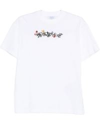 Off-White c/o Virgil Abloh - T-Shirt With A Colorfully Embroidered Logo - Lyst