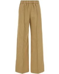 Jil Sander - Camel Cotton Wide-Leg Pant - Lyst