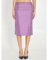 Gucci - Printed Silk Skirt - Lyst