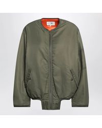 MM6 by Maison Margiela - Khaki Nylon Jacket With Contrasting Lining - Lyst