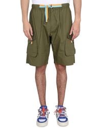 Marcelo Burlon - Cargo Bermuda Shorts With Elastic Waistband - Lyst