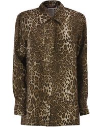 Max Mara - Mstaffari – Pure Silk Animal-Print Shirt - Lyst