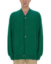 Comme des Garçons - Relaxed Fit Deep V-Neck Wool Cardigan - Lyst