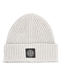 Stone Island - Ribbed-Knit Beanie Hat - Lyst