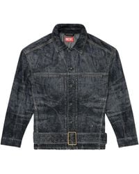 DIESEL - Biker-Inspired Denim Jacket - Lyst