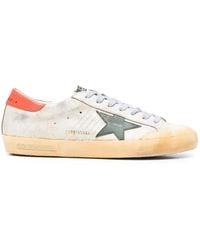 Golden Goose - "Super Star" Leather Upper And Tongue Suede Penstar Laminated Star Suede Heel - Lyst
