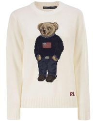 Polo Ralph Lauren - Polo Bear Linen And Cotton Blend Jumper - Lyst
