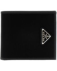 Prada - Re-Nylon Saffiano Leather Triangle Logo Wallet - Lyst