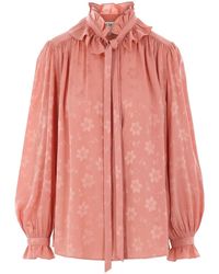 Chloé - Fluid Silk Jacquard Blouse - Lyst