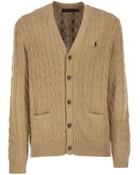Polo Ralph Lauren - Cotton Cable Knit Cardigan - Lyst