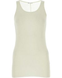 Ami Paris - Ami Ivory Viscose Blend Tank Top - Lyst