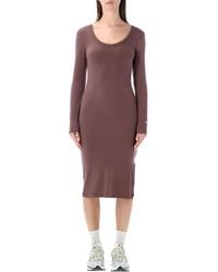 Nike - Ribbed Fitted Midi Dress - Lyst