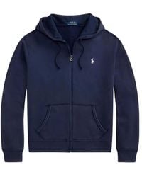 Polo Ralph Lauren - Cotton-Blend Drawstring Hooded Zip Sweater - Lyst