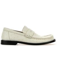 Loewe - Ivory Leather Campo Loafers - Lyst