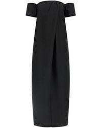 Magda Butrym - Off-Shoulder Wool-Silk Blend Dress - Lyst