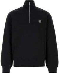 Maison Kitsuné - Fox Head Comfort Half Zip Sweatshirt - Lyst