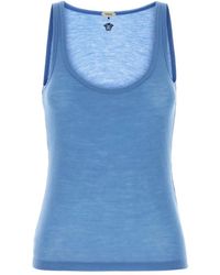 Versace - Cerulean Wool Tank Top - Lyst